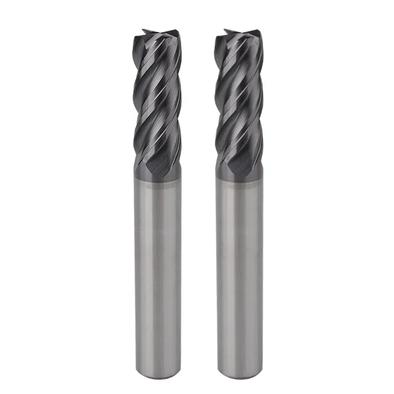 WOY HRC70 CNC Carbide End Mill Tungsten Cutter 4Flute Metal Steel Machining Tool 1-4 6 8 10 12 Shank Key Face Square Router Bit