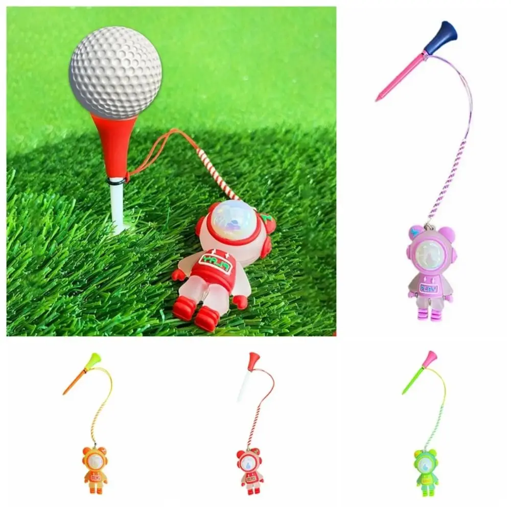 Cartoon Bear Golf Tee Flashing Light Dog Golf Rubber Tees 8.3cm Durable Golf Novelty Shape Tees Insert Into Grass