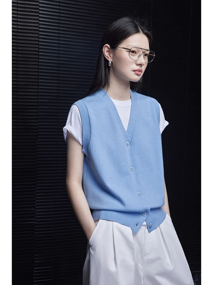 

Синий вязаный жилет с v-образным вырезом, женский кардиган Faion, весна-осень, ленивый Sle Moment, Новое поступление, подходит для поездок на работу