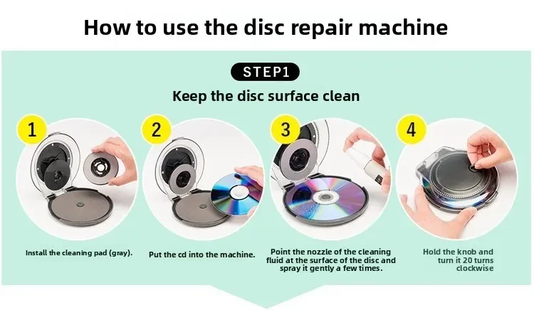 CD DVD Disc Repair Machine, Scratch Removal Polisher for Scratched Discs, Optical Disc Data Recovery Tool for CD DVD