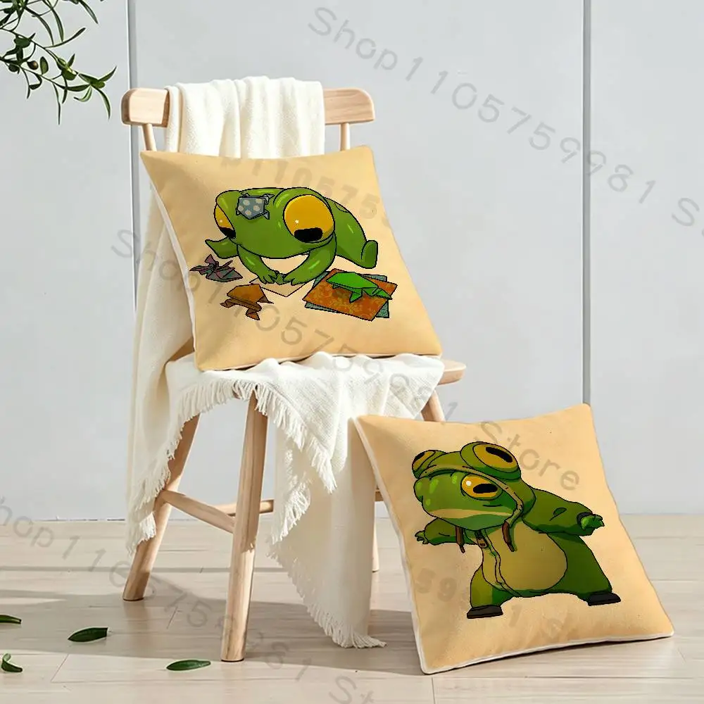 Wholesome Frog Art Print Throw Pillow Cover Square Cushion Case for Living Room Bedroom Decor