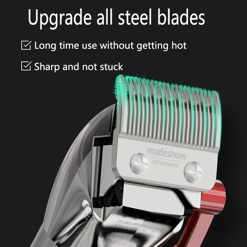 Madeshow M5 M5F Hair Clipper Hair Trimmer for Men Professional Barber Hair Cutting Machine 7000rpm 2 Gears Finishing Haircut