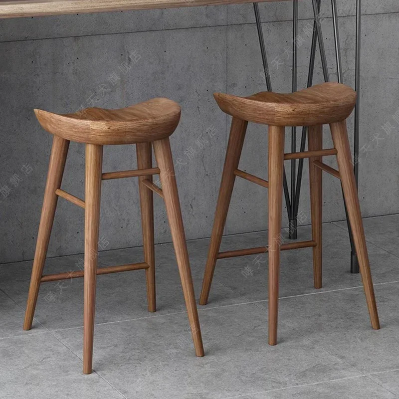 Waterproof Terrace Wood Bar Chair, cadeira minimalista ao ar livre, recepção moderna, cozinha moderna nórdica, utensílios domésticos