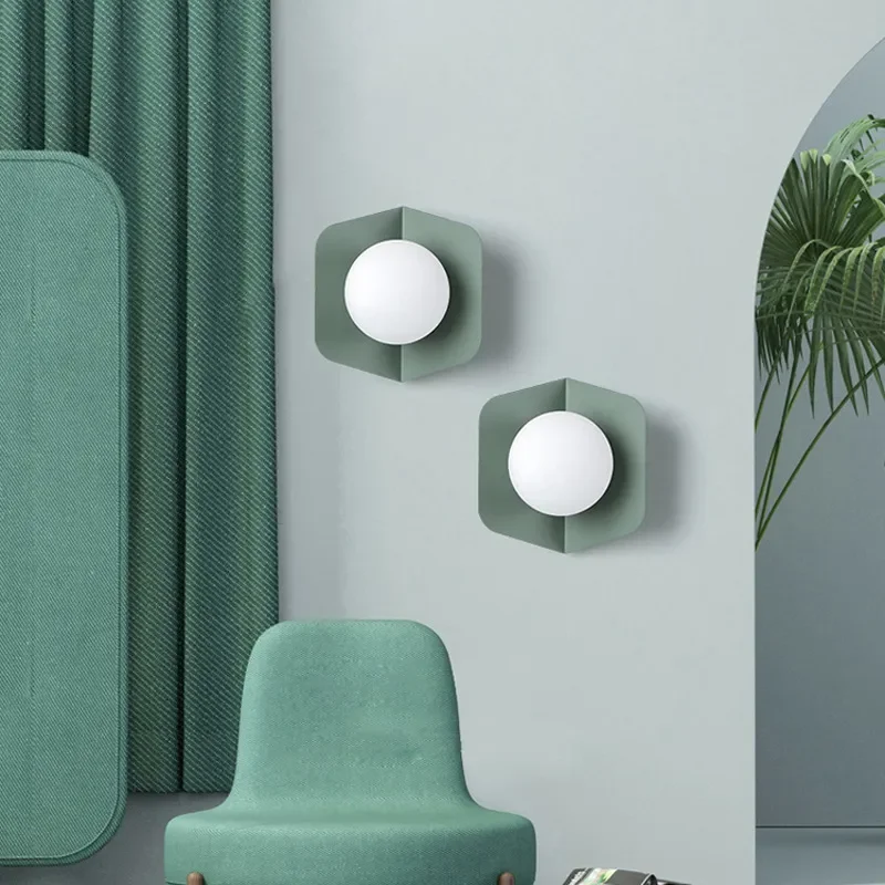 Nordic Modern Simple Box Macaron Wall Lamp Dining Room Decor Bedroom Led Lights Cloakroom Illumination Personality Lighting 2026