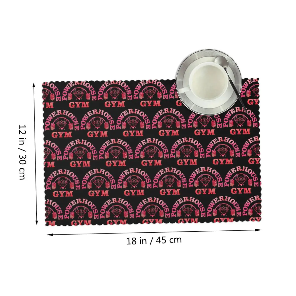 Powerhouse Gym Fitness Building Muscle Placemat Heat Resistant Plate Mat for Dining Table Bowl Coaster Super Absorbent Mats