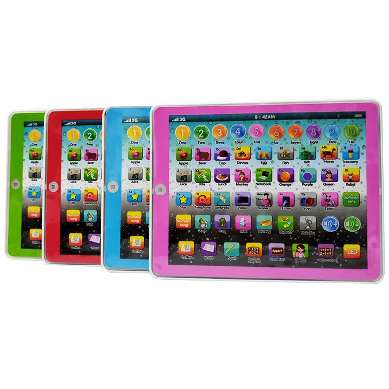 Juguete de aprendizaje de inglés para niños pequeños, tableta de aprendizaje interactiva, almohadilla de aprendizaje para niños, rompecabezas de aprendizaje temprano, máquina de cuentos, juguete