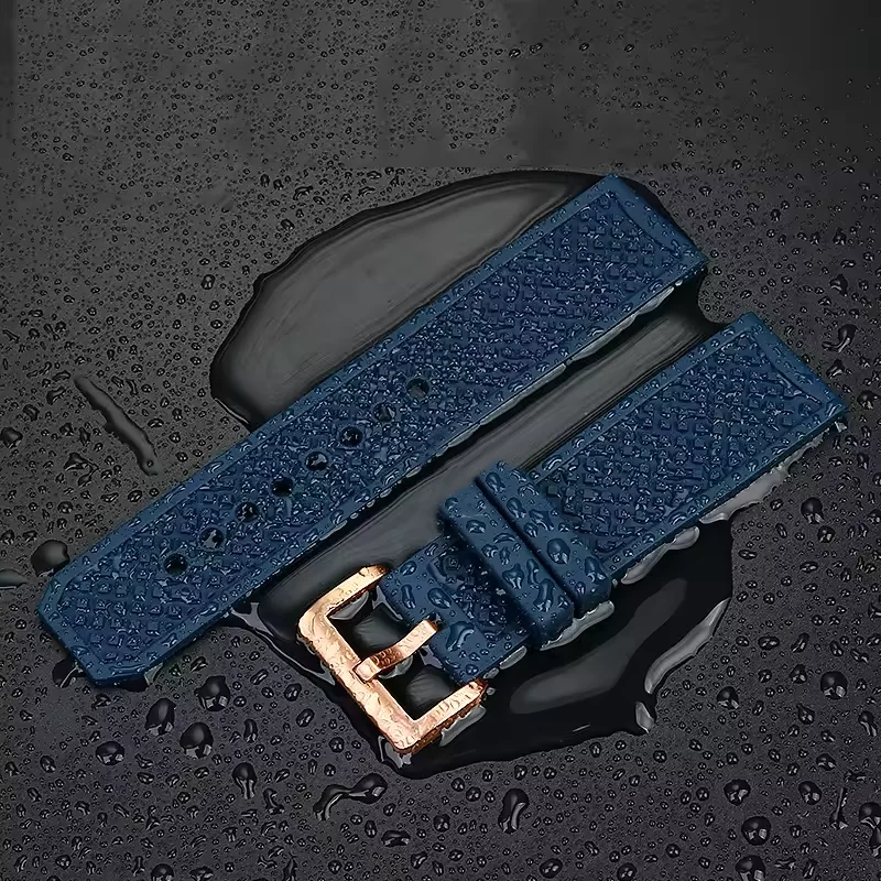 Fluoro Rubber Silicone Watchband Fit Calibre London Tank W7100056/WSCA0006W7100037/W7100041/7100015 WSCA Watch Strap 23mm 24mm view 3