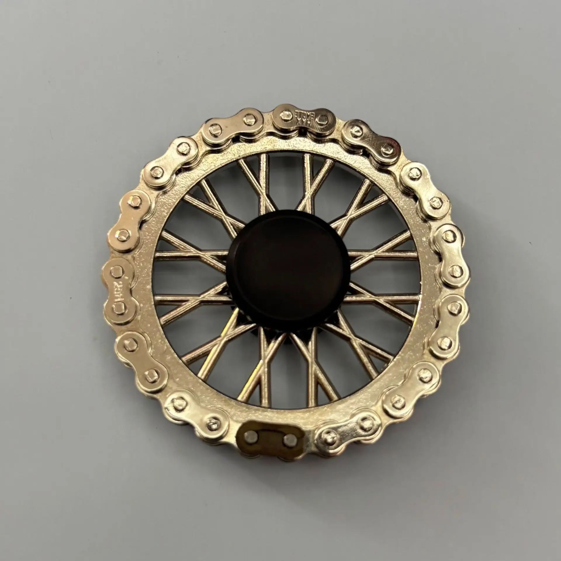 EDC Mechanisches Metallkettenrad Fidget Spinner Getriebekette Stressabbau Spielzeug Fahrradkette Handspinner 3-Minuten Fingerspitzen-Gyro