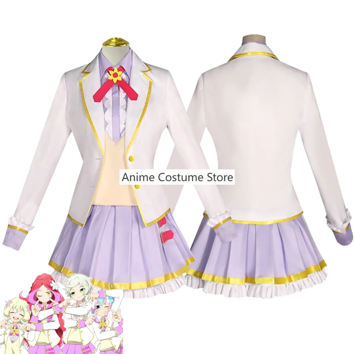 Anime Aikatsu STARS！Eruza Forute Futaba Aria Kizaki Rei Hanazono Kirara Cosplay Costume Venus Ark JK Uniforms Woman Kawaii Suit