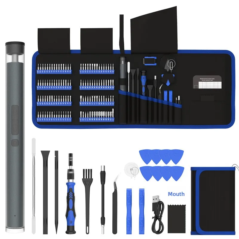 144 in 1 Electric Screwdriver Set with Cloth Bag Portable Cordless Repair Tool Kit for Phone Tablet Laptop Computer Disassembly