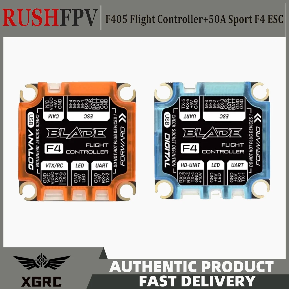 RUSHFPV RUSH BLADE F405 Stack F405 Flight Controller with 50A Sport F4 ESC 128K for RC FPV Freestyle Drone