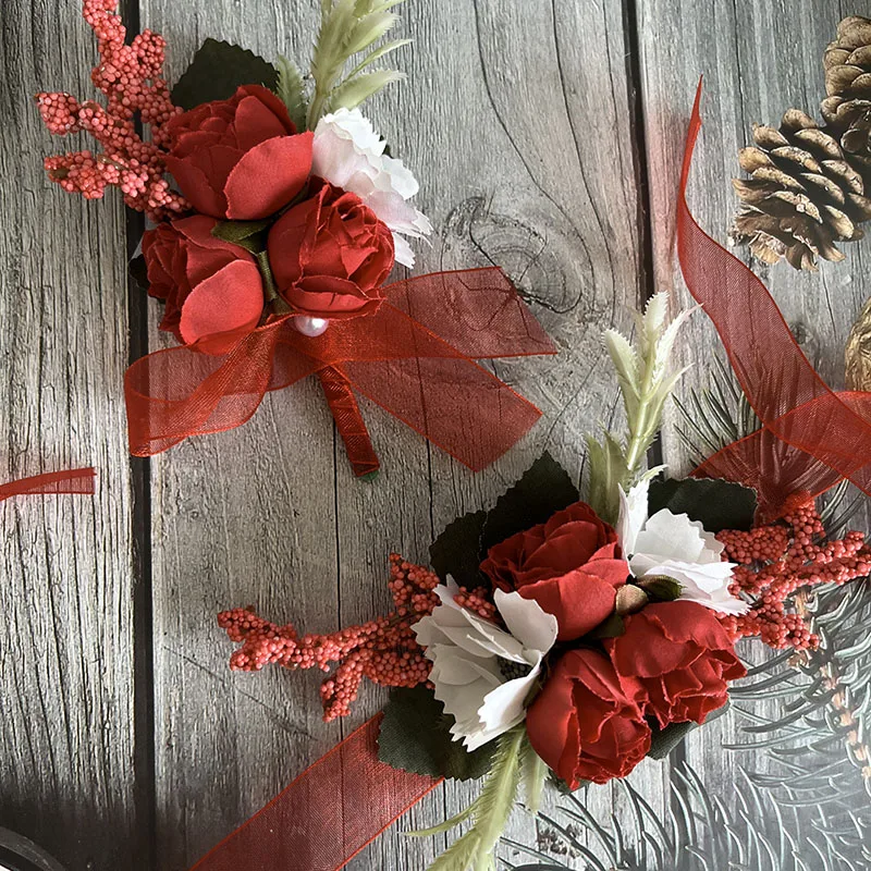

10 шт. цветов для запястья, корсажи, бутоньерки, свадебные аксессуары, искусственные розы для подружек невесты и невесты, декор для выпускного вечера, цветы-браслеты