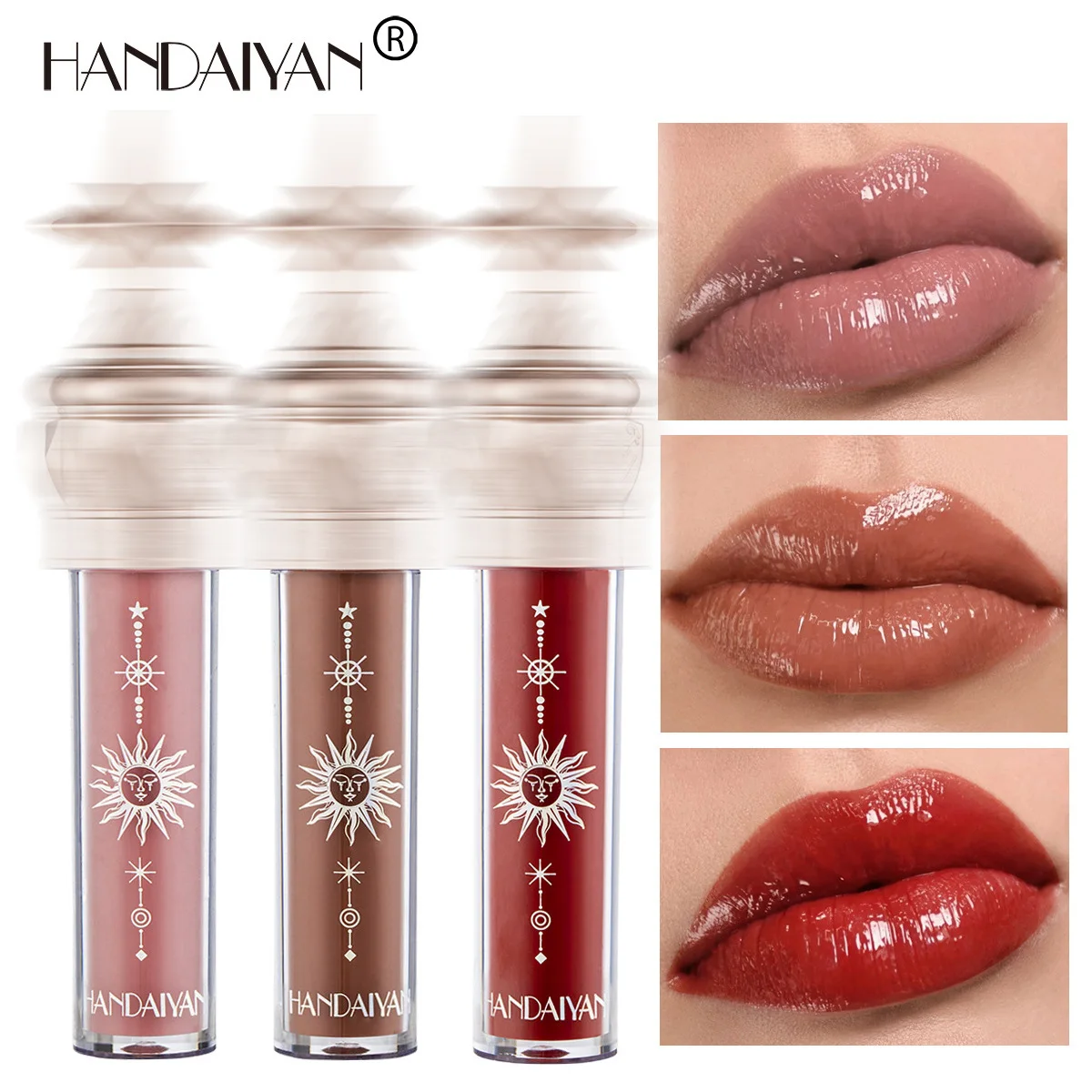 

HANDAIYAN Water Lip Gloss Makeup Velvet Long Lasting Mirror Lip Glaze Moisturizing Liquid Lipstick Lips Cosmetics Lipgloss Tint