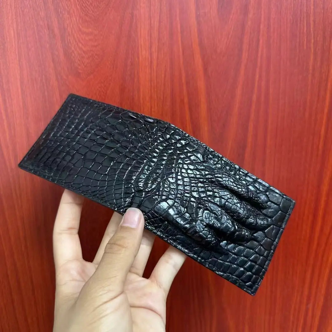 2025 New Fashion Business Men's Wallet Crocodile Genuine Leather Short Organizer Wallet Boy Brand Luxury Card & ID Holders Purse