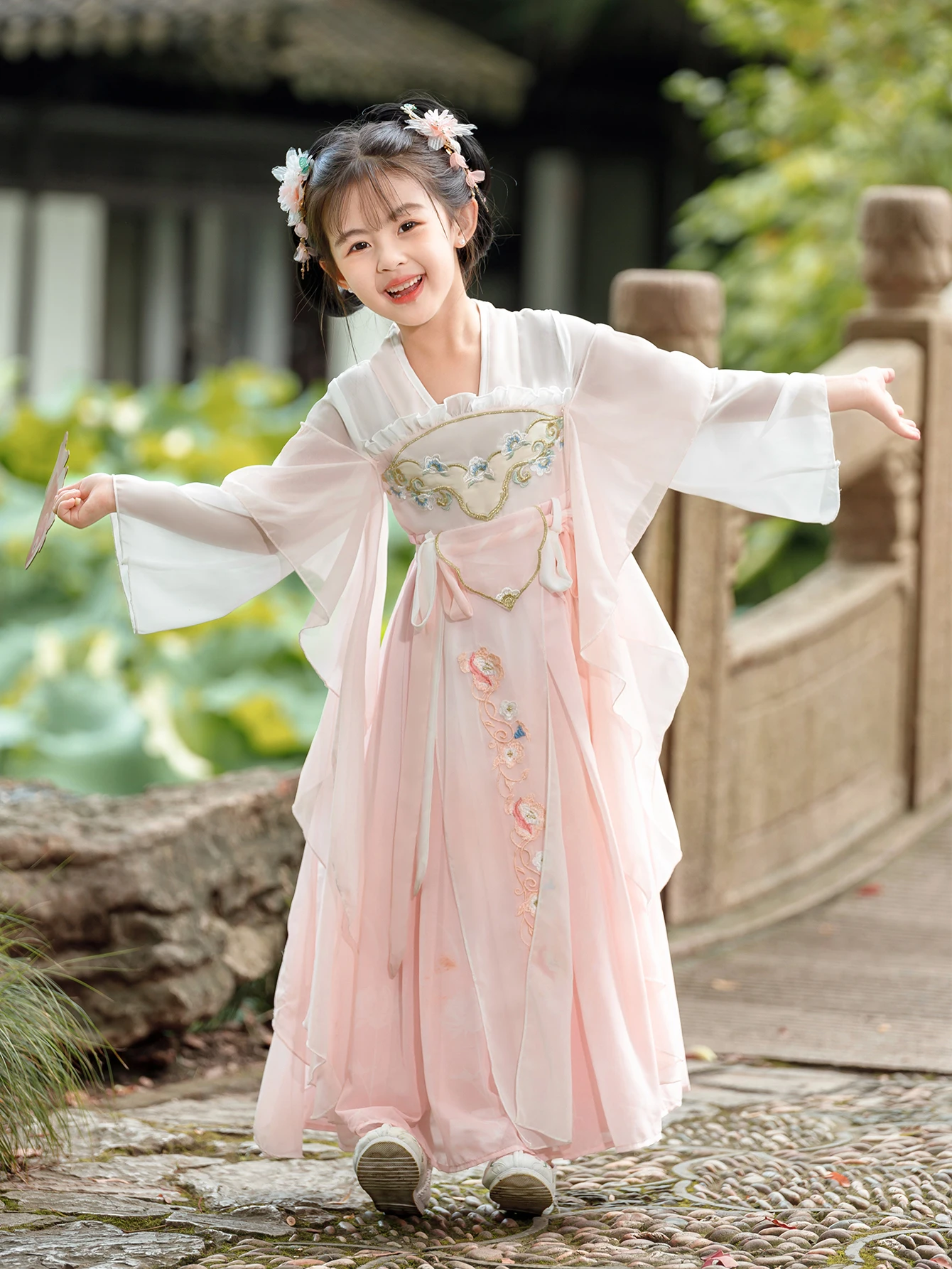 Hot Sale Elegant Long Sleeve Girls Ancient Chinese Traditional Hanfu Dress Stage Performance Tang Suit