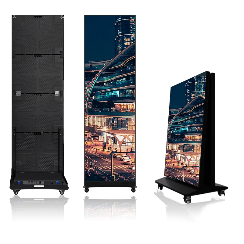 Floor Standing Indoor Or Outdoor For Events Stand Digital High Quality Foldable Digital Led Poster Display Screen.