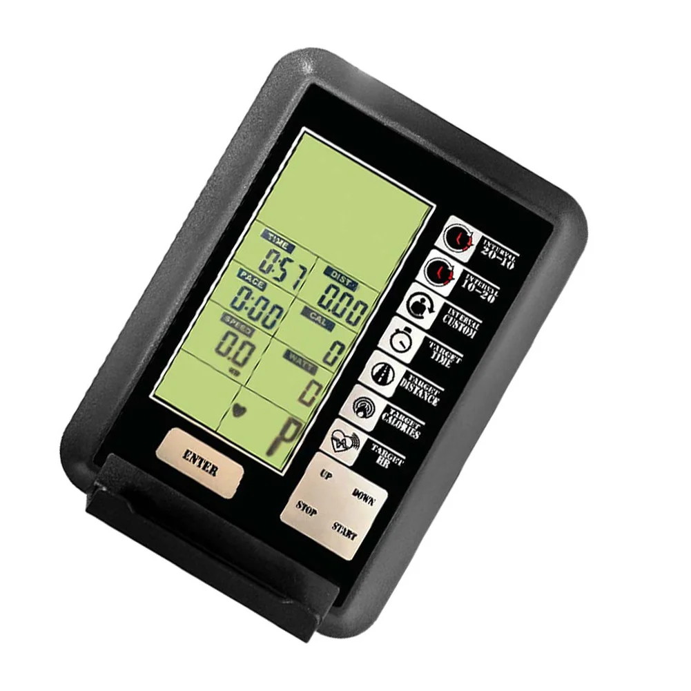 Exercise Bike Console LCD Monitor for Tracking Workout Metrics Including Speed Distance Calories Power Heart Rate