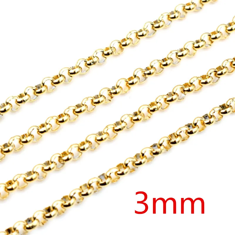 5 Meters Never Fade Stainless Steel Gold Plated BL O Style Necklace Chains For DIY Jewelry Findings Making Materials Handmade