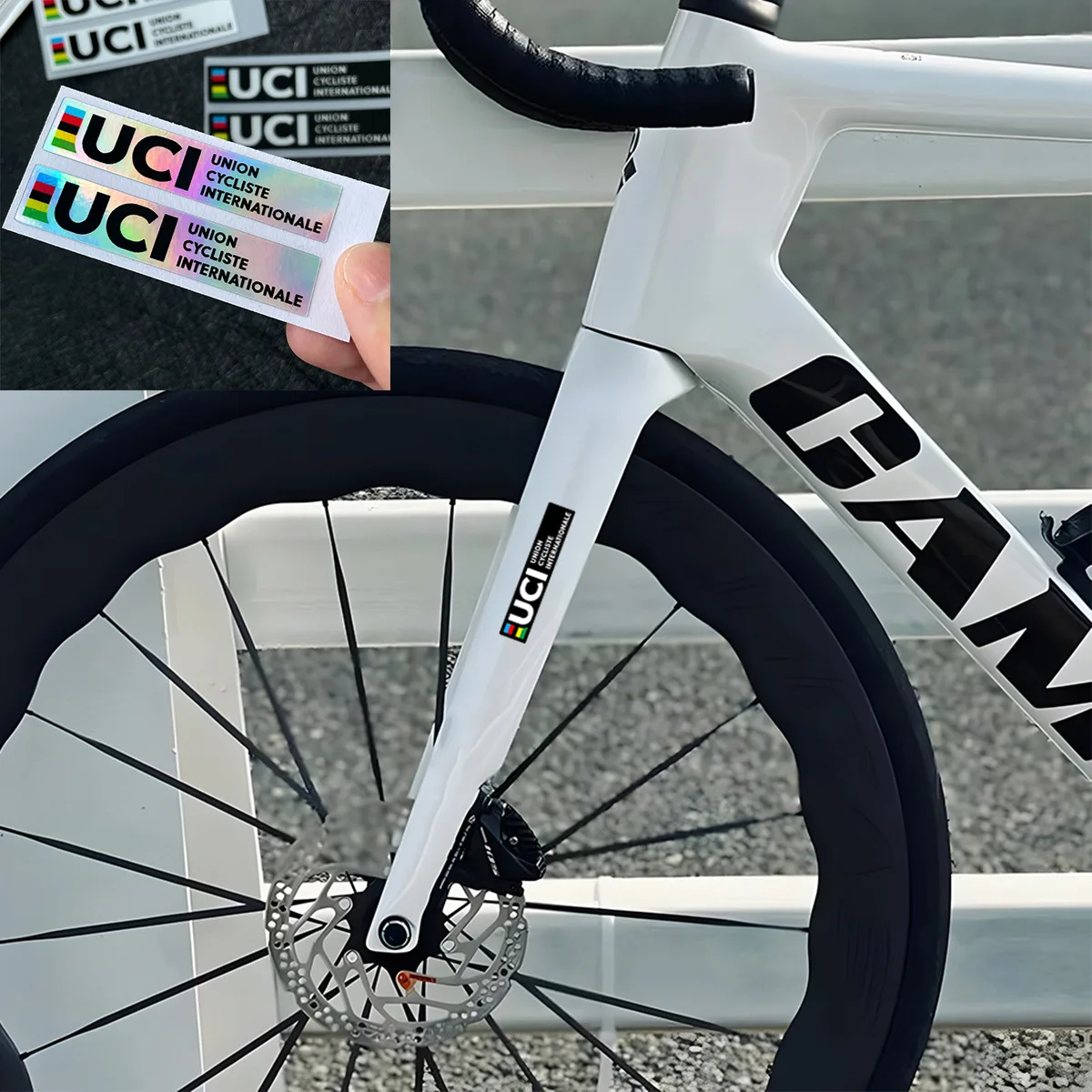 Motorcycle Union Cycliste Internationale Sticker Bicycle Union Certification Label Reflective Bike Decals Frame Warning Films image 2