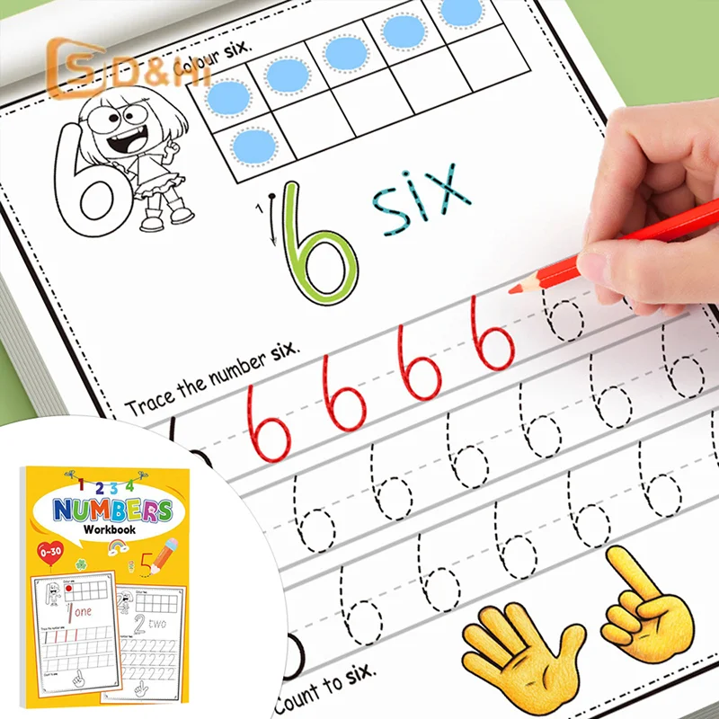 Practice Book For Numbers 0-30 Drawing Book Pen Control Calligraphy Practice Home And School Learning Workbook Mathematics