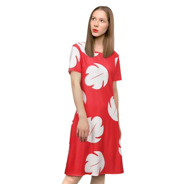 Red Hawaiian Dress Lilo Lilo Red Dress Costume Leaf Lilos Dress Cosplay Costumes Aliexpress