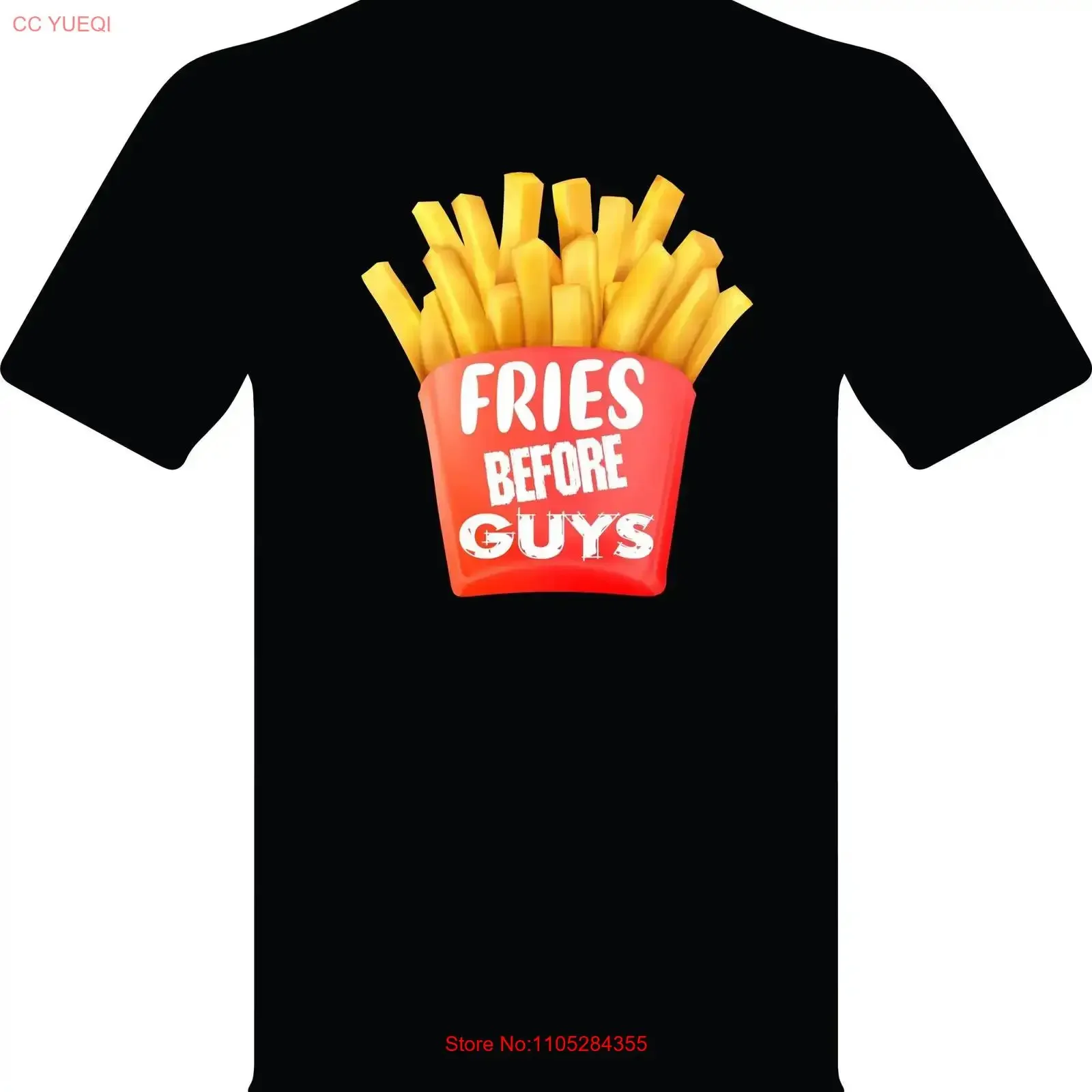 Fries Before Guys T shirt vintage Washed streetwear designer clothes Unisex Top For Everyday Wear Comfortable Versatile
