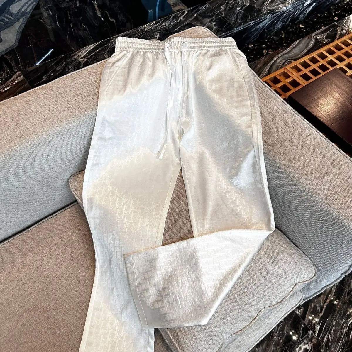 Summer Glossy Shiny Straight Pants Casual Sports Plus Size Black Trousers