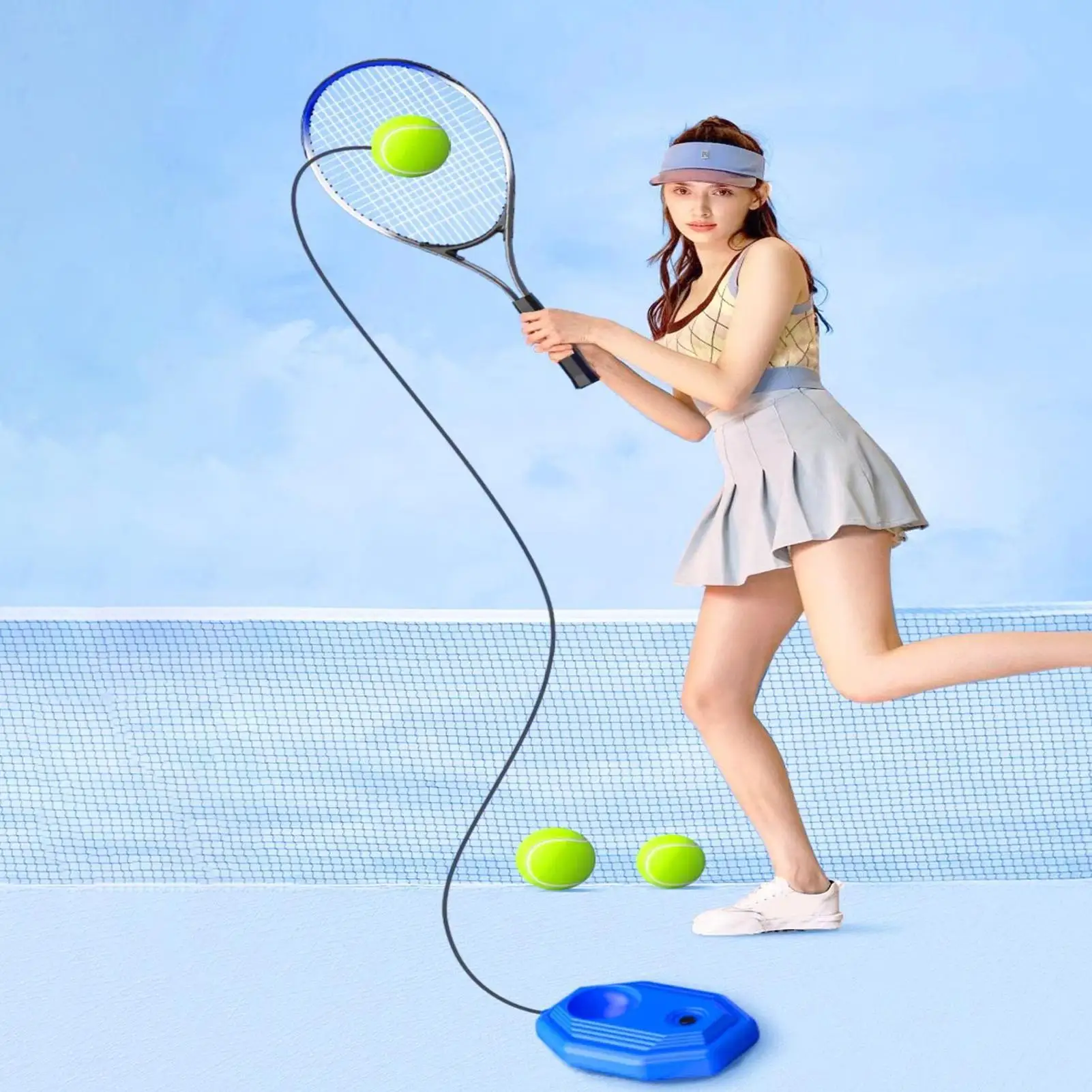 

Tennis Practice Rebounder Complete Single Person Equipment Indoor Outdoor Tennis Rebounder For Beginners Enthusiasts Elderly
