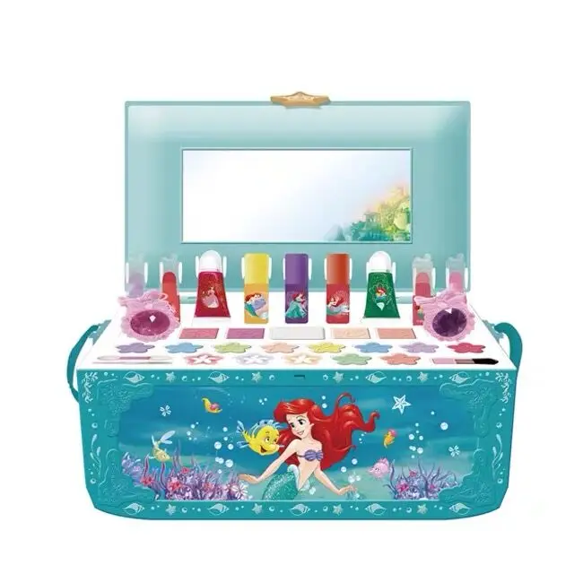 Disney girls mermaid princess elsa Cosmetics Make up set polish Beauty makeup box con scatola originale regalo di natale per bambini