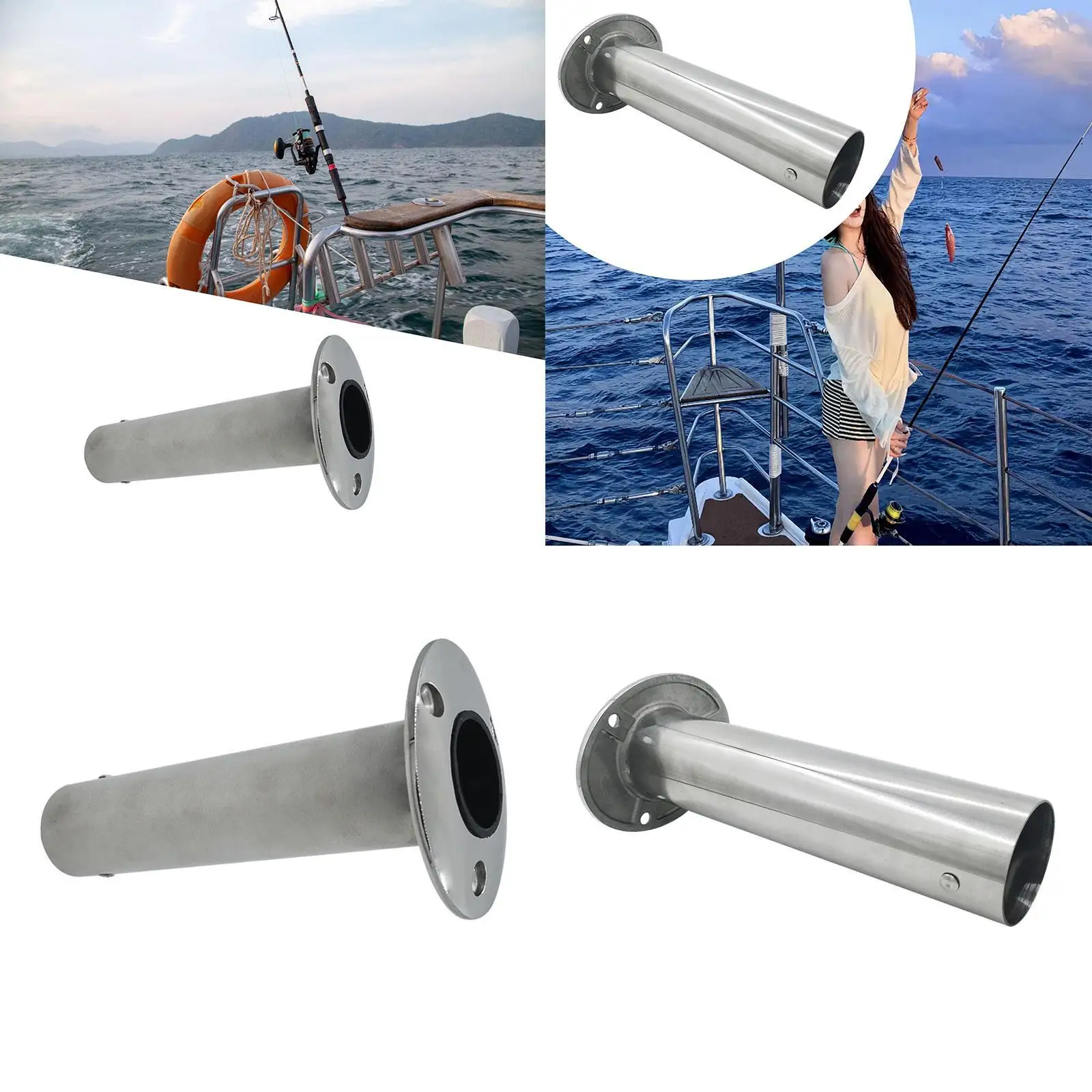 

Fishing Rod Holder Marine Hardware Mirror Polished Heavy Duty Holder 90 Degree Fishing Rod Rack for Ship Boat Yacht Marine