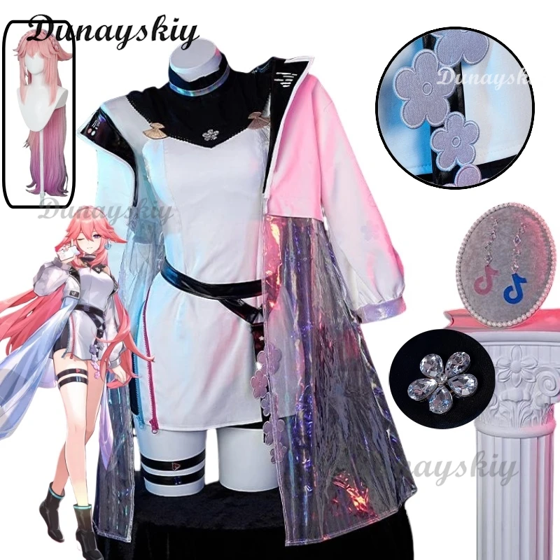 

Yae Miko Cosplay Game Genshin Impact Fanart Yae Miko New Uniform Wig Cosplay Costume Halloween Costume Customized