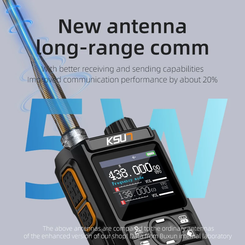휴대용 핸드 헬드 워키 토키 양방향 라디오 UHF VHF NOAA 날씨 장거리 송수신기 햄 라디오 아마추어 KSUN UV108D