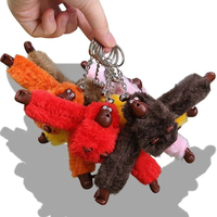 Plush Long-armed Monkey Keychain Gorilla Backpack Pendant Animal Bag Pendants Key Ring Decoration Adult Child Birthday Gifts