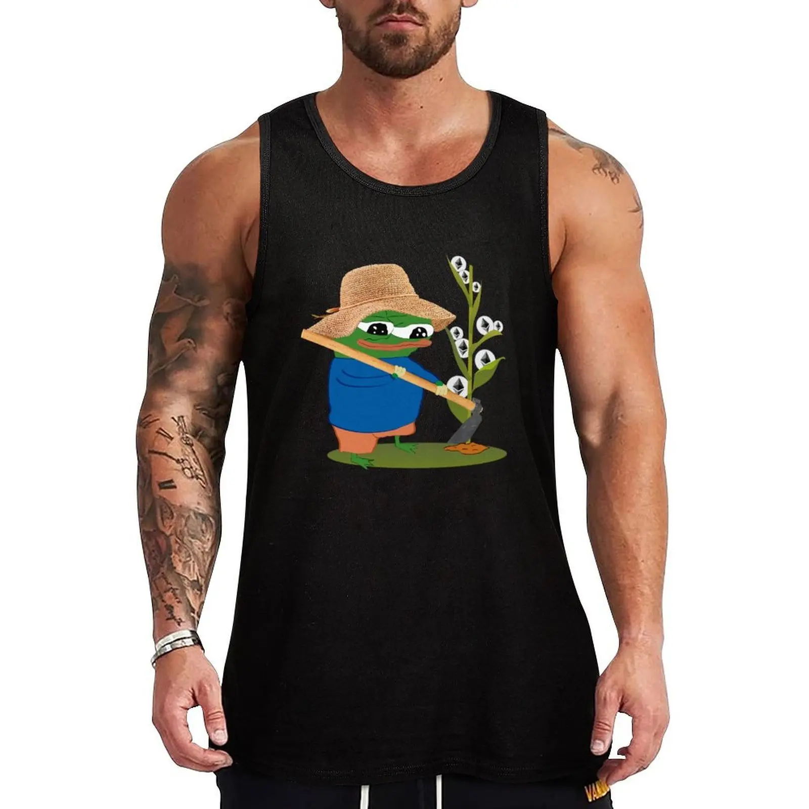 Pepo Yield Farming |   Camiseta sin mangas Ethereum Tank Top Performance, camiseta para entrenamiento que absorbe la humedad