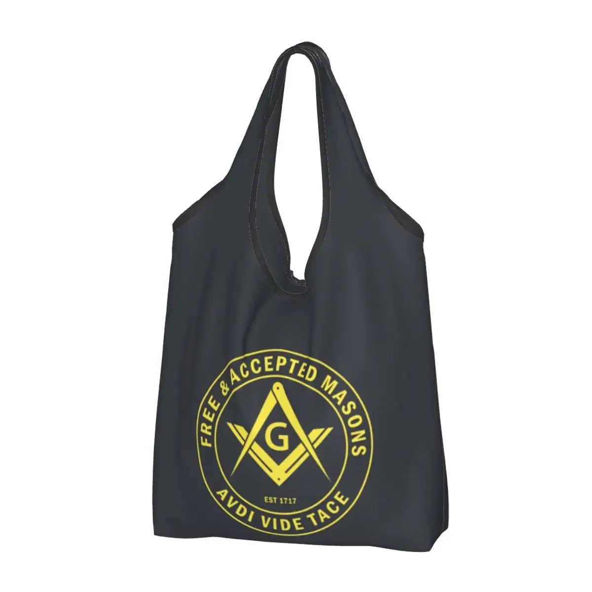 Free Accepted Masons Masonic Freemason Groceries Tote Shopping Bags Women Custom Shopper Shoulder Bag Large Capacity Handbags