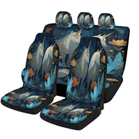 Unicorn Forest Glow Designed Car Seat Cover Set For Most Cars, Fashionable Novelty Car Seat Protector Covers Full Set, Universal