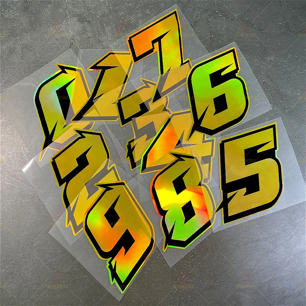 1 قطعة رقم الذهب دراجة نارية ملصق مقاوم للماء ل خوذة دراجة نارية الزجاج الأمامي خزان الوقود سيارة جذع سكوتر العالمي ملصق حائط من الفينيل #3