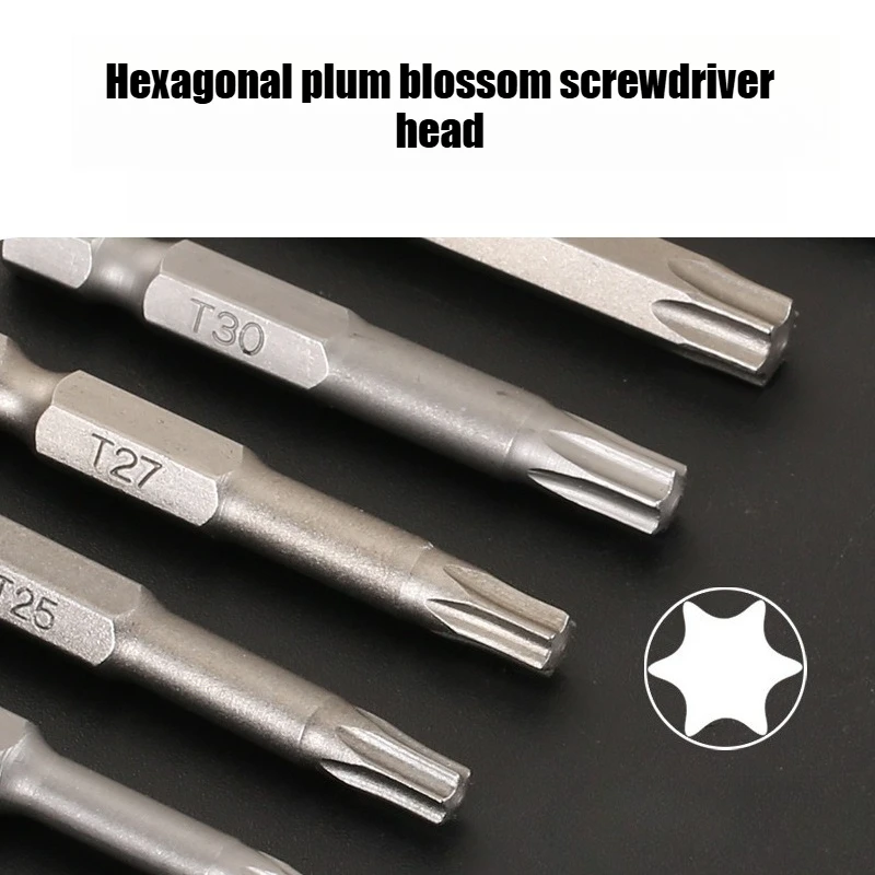 11/12 Pezzi 50/75mm S2 Manico Esagonale Magnetico Cacciavite Testa Hollow Plum Blossom Foro Trapano A Mano Strumento Accessori