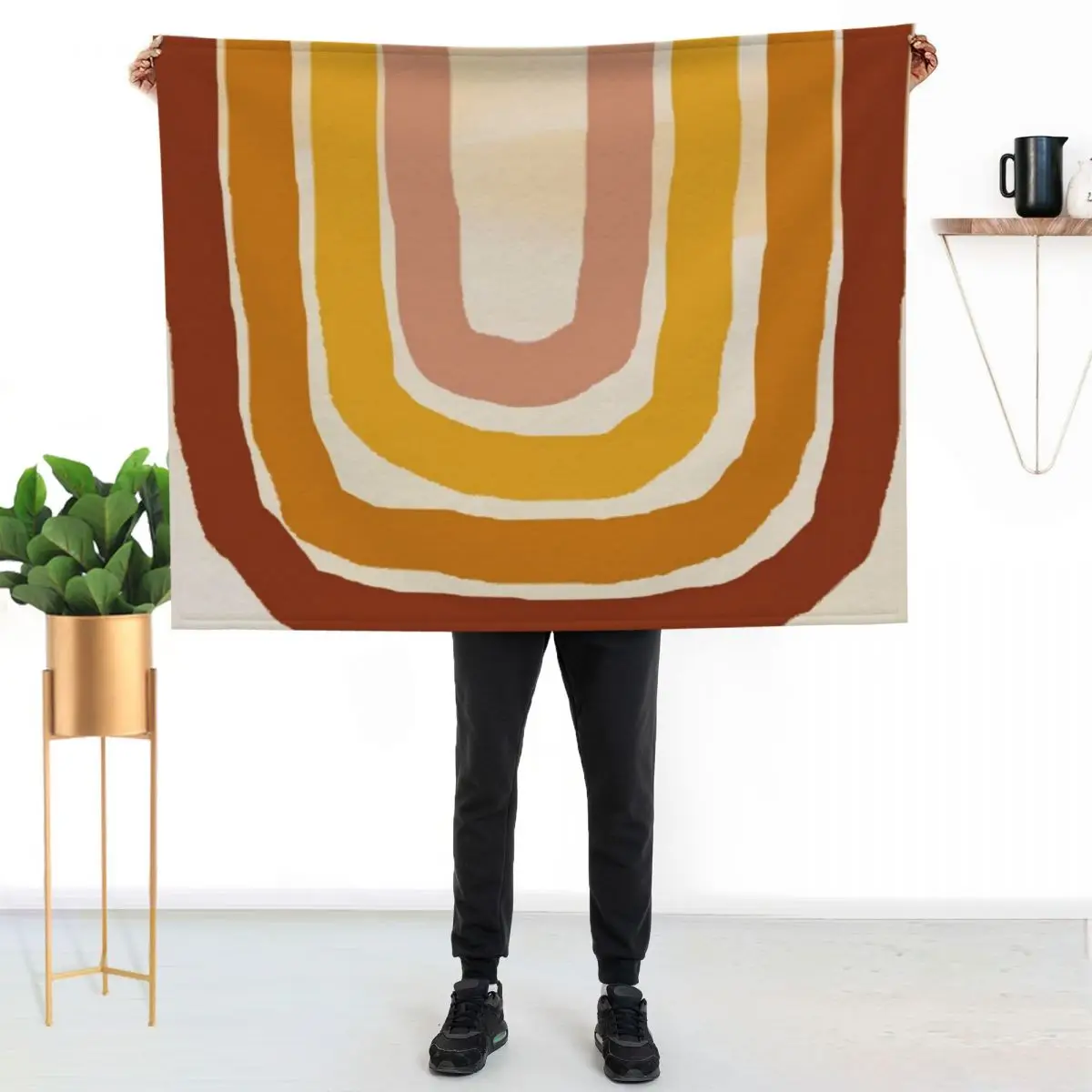 

Warm Summer Rainbow Throw Blanket Multi Purpose Soft Warm Blanket for Home Travel