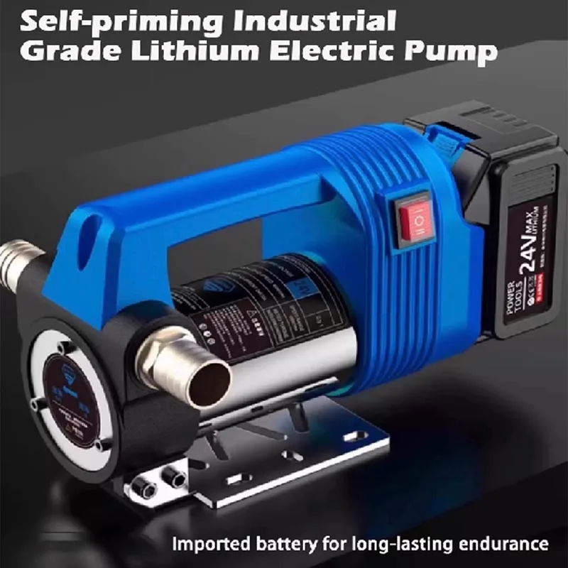 Lithium Battery Electric Oil Pump Wireless Pumping Small Portable Rechargeable Refueling Machine 24V 60L/min Self-priming Pump