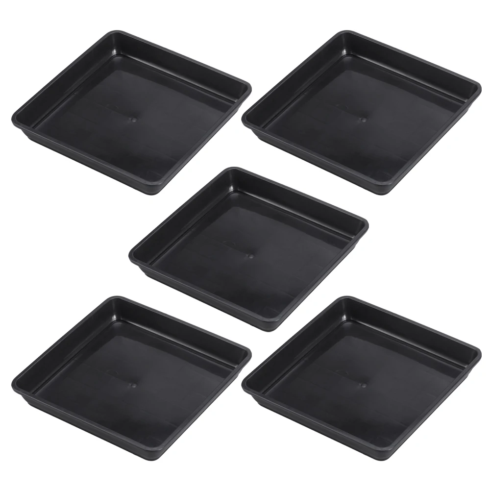 

5pcs Square Plastic Planter Trays Durable Heat Resistant Protect Surfaces Bonsai Plants Garden Indoor Accessories Gifts Plant