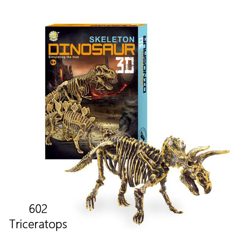 Assembleren Dinosaurus Botten Triceratops Skelet Gebouw Fossiel Mammuthus Geassembleerde Tyrannosaurus Rex Model Decoratie Ambachten