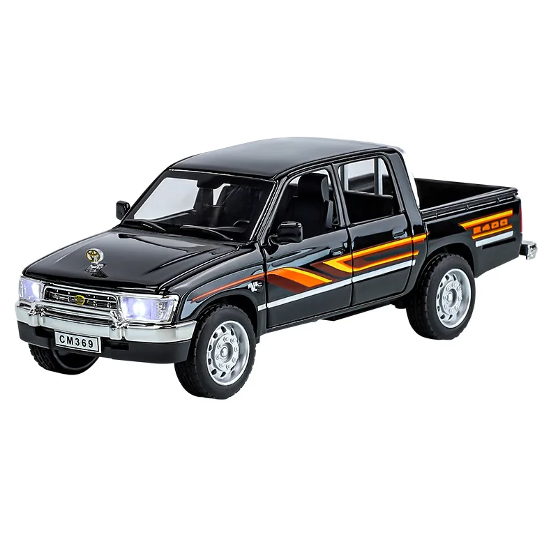 1:32 Hilux Die Bird Off Road Pickup Truck Alloy Diecast Metal Model Hight Simulation Sound Light Toy Desktop Ornaments Boy Gift