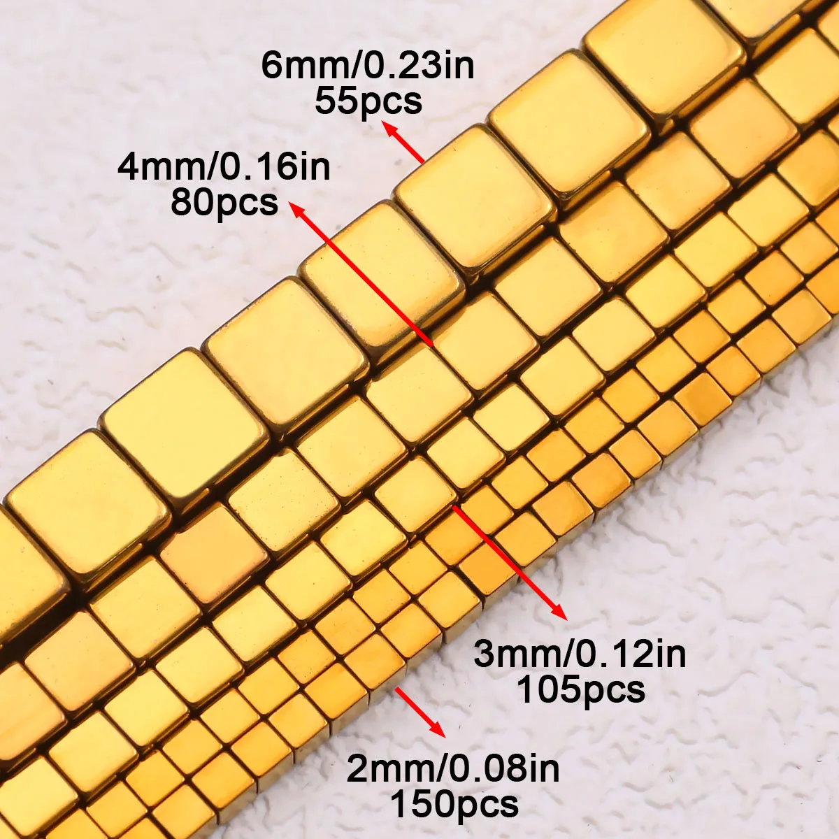 2/3/4/6MM Multi-Colored Square Hematite Natural Stone Spacer Loose Beads For Jewelry Making Necklaces Bracelets DIY Accessories