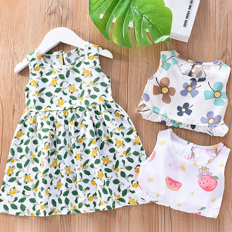 Dresses Summer For Girls Sleeveless Cute Print Girl Princess Dress Kids Party Girls Dress Kids Girl Fashion Clothings