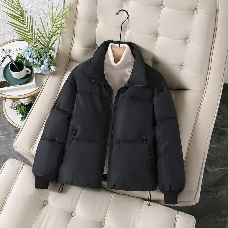 Women Coat Jacket Autumn Winter Keep Warm Puffer Jacket Stand Collar Harajuku Outwear Loose Padded  Korean Clothes