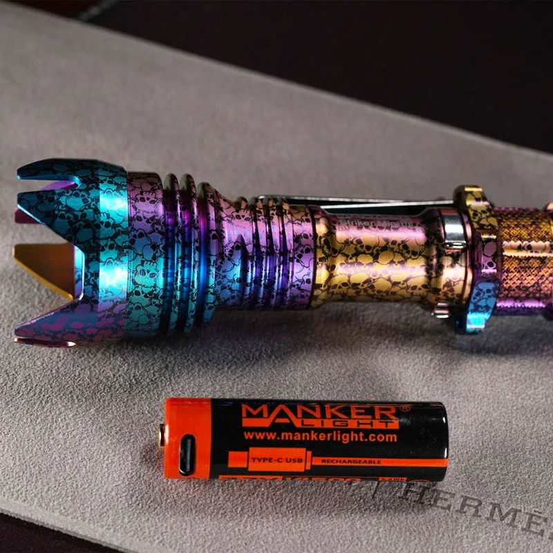 Imagem -06 - Manker-mini Lanterna Tática Recarregável Lance Feixe 635 Lumens 430m 14500 Bateria Várias Cores Disponíveis Edc