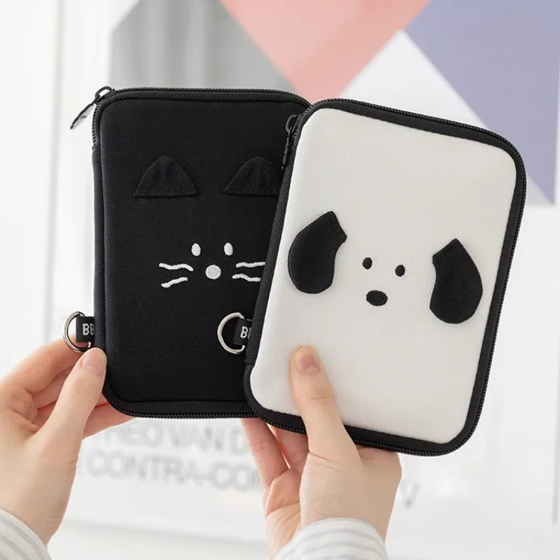 Korean Cute Childlike Passport Bag Multi-compartment Travel ID Card Storage Clip Change Receipt Cartoon Organizer Storage Bag