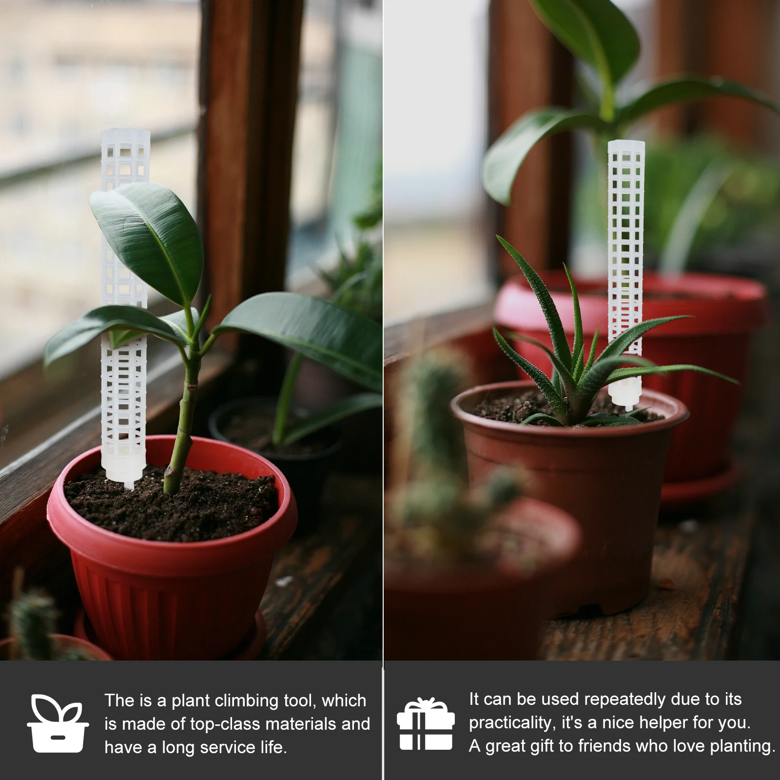 

4pcs Moss Pole Plant Support Premium Garden Climbing Tool For Indoor Plants Vertical Growth Aid Plant Extension Column