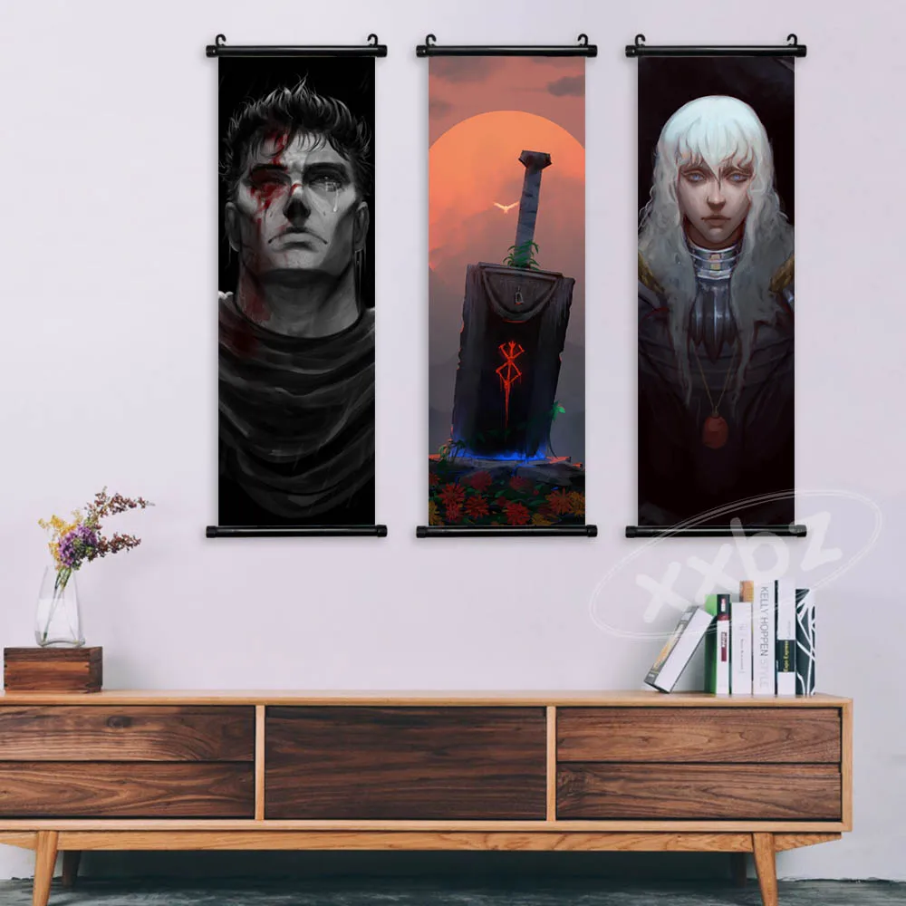 Klassische Anime Berserker Home Dekoration Poster Guts Figuren Wand Kunstwerk Hängen Malerei Schriftrollen Bild Leinwand Druck Wandbild Zimmer – Detail 4